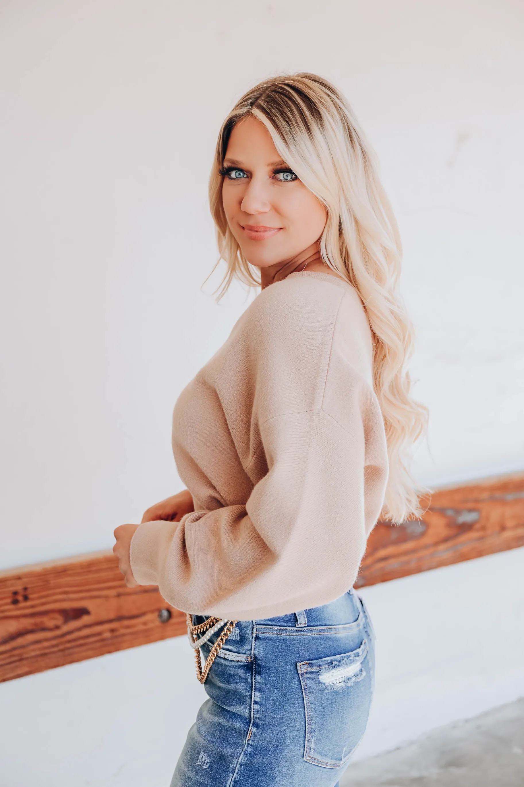 Concord Cropped Sweater - Taupe