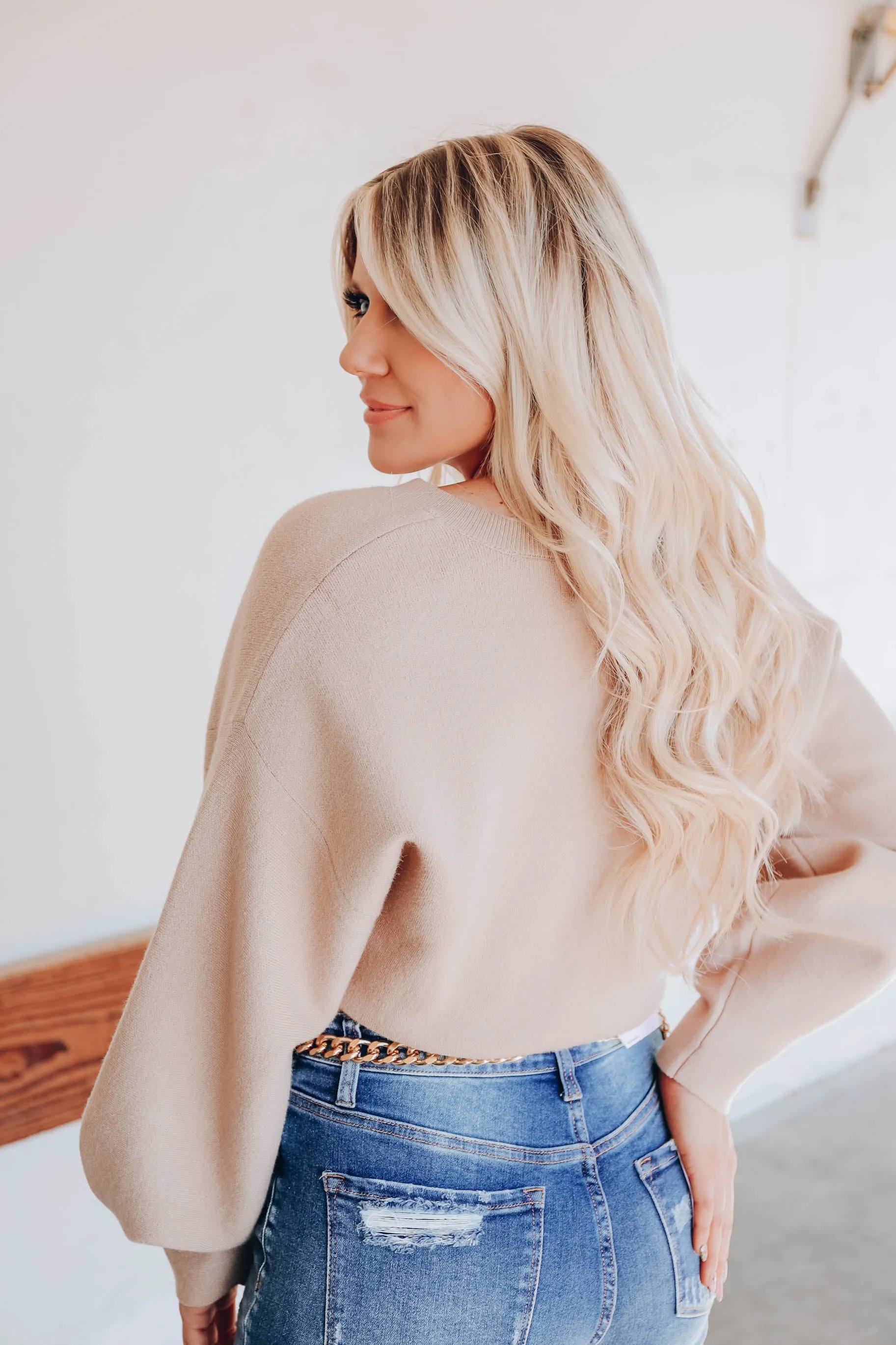 Concord Cropped Sweater - Taupe