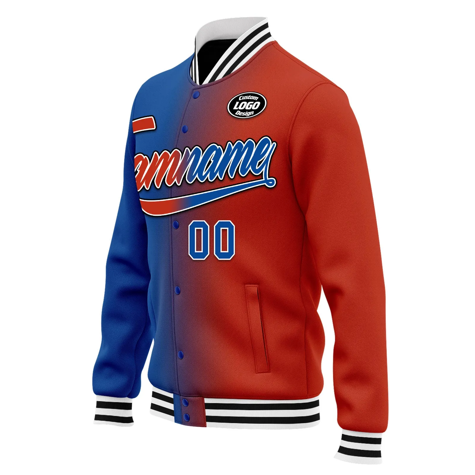 Custom Gradient Fashion Jacket Bomber Full-Snap Varsity Letterman Personalized Jacket FZ005-D028016-14