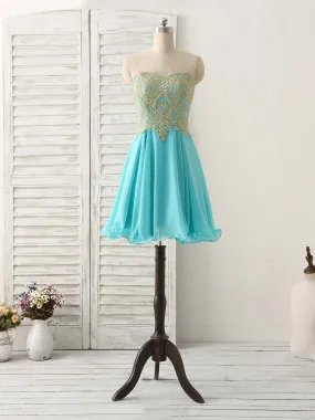 Cute Green Lace Applique Short Prom Dress Green Homecoming Dress