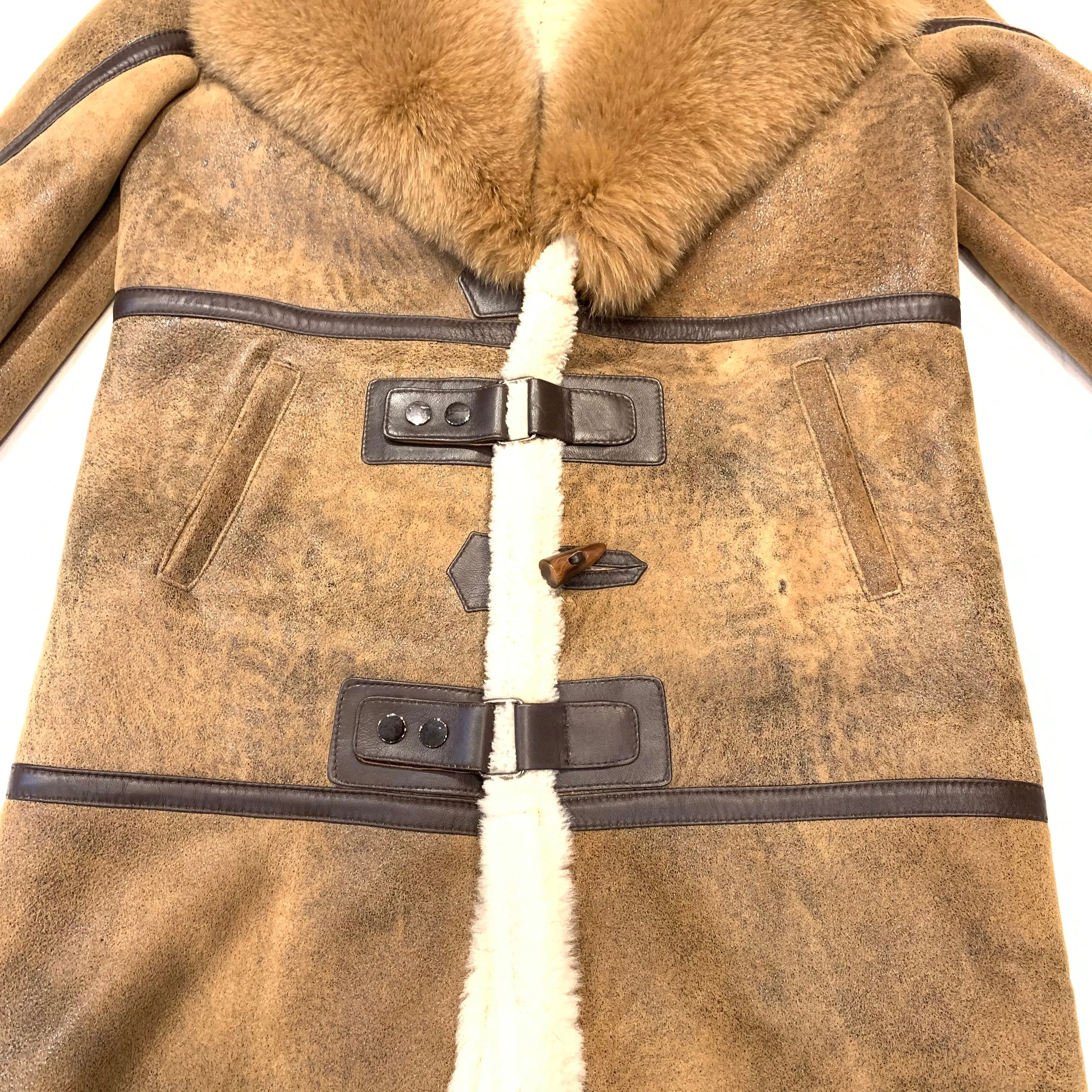 Daniels Leather Whiskey Fox 3/4 Shearling Jacket