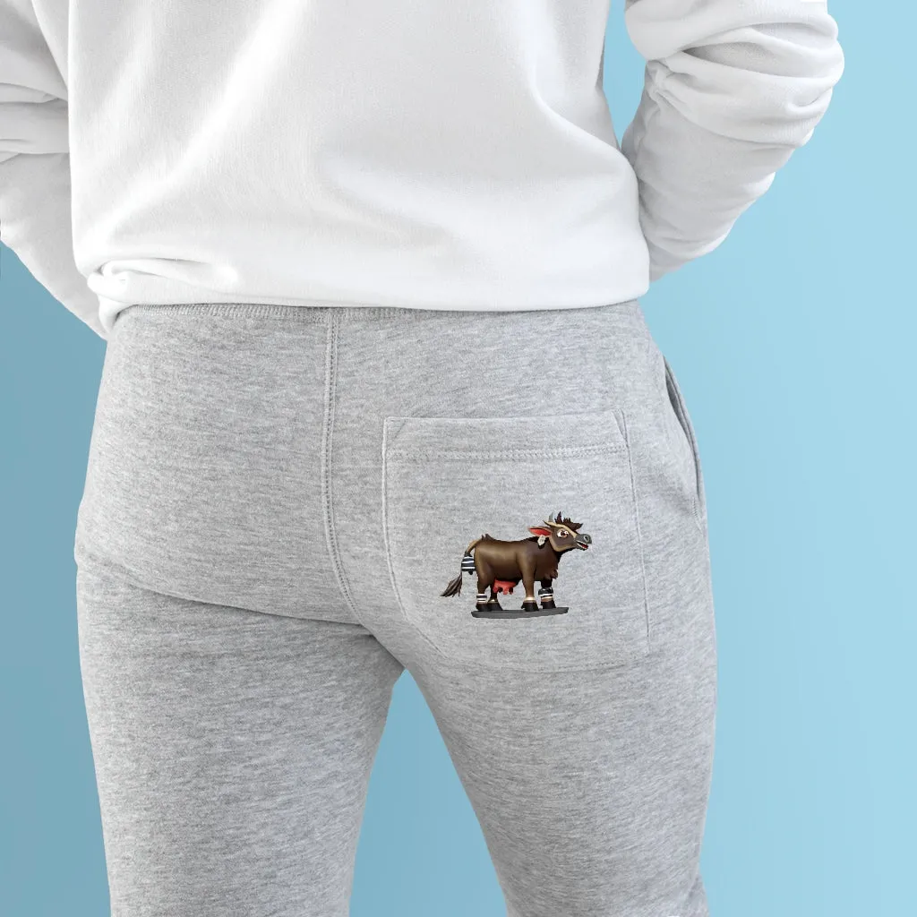 Dark Brown Cow Premium Fleece Joggers