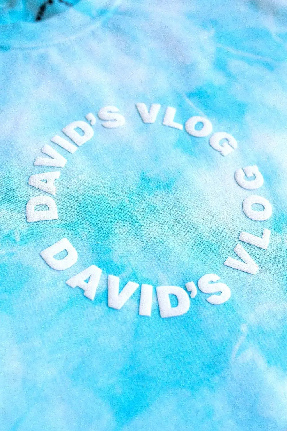 David Dobrik Blue Cloud Crop Crewneck