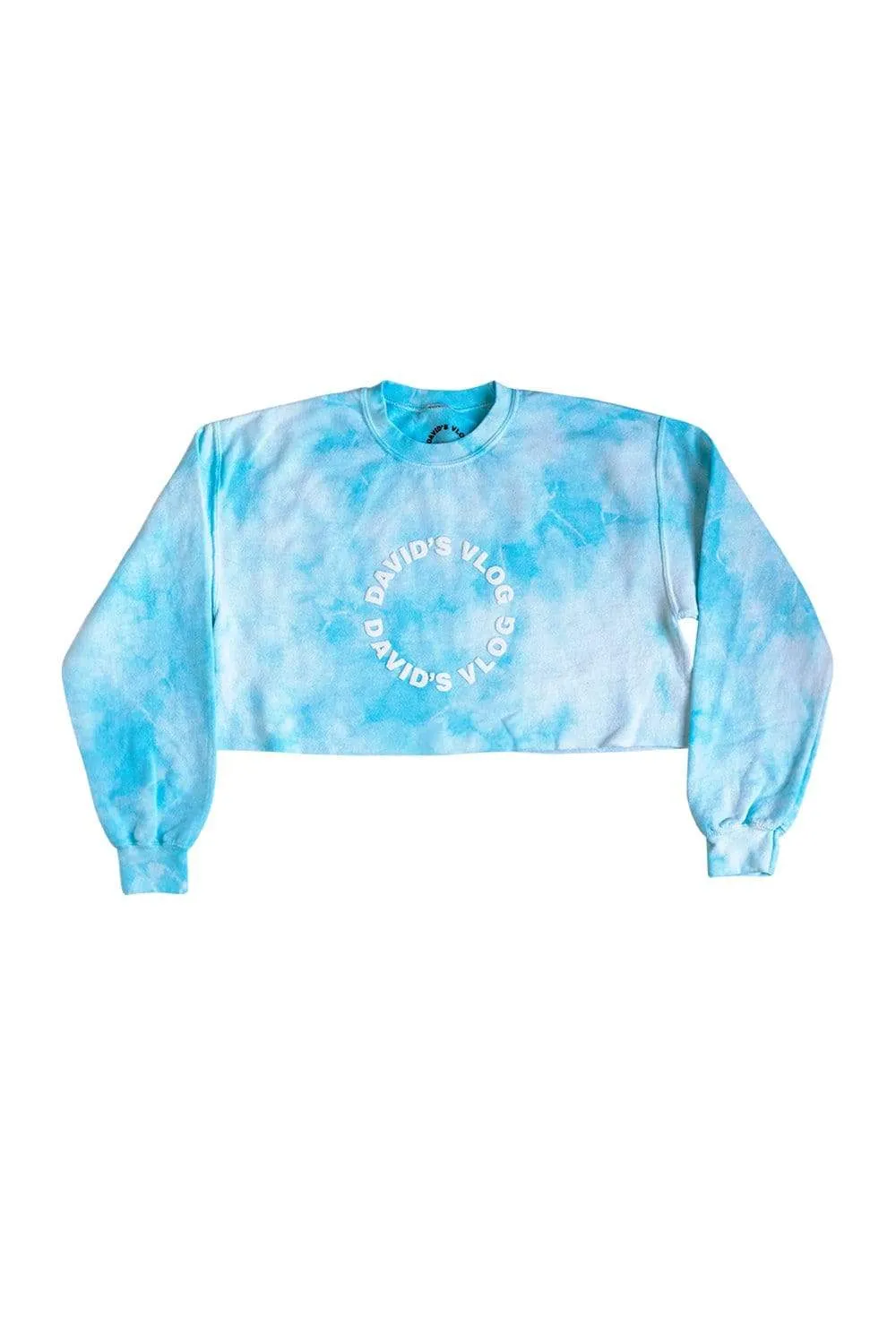 David Dobrik Blue Cloud Crop Crewneck