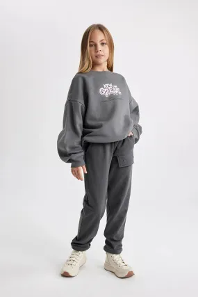 Defacto Girls Grey Carrot Fit Sweatpants