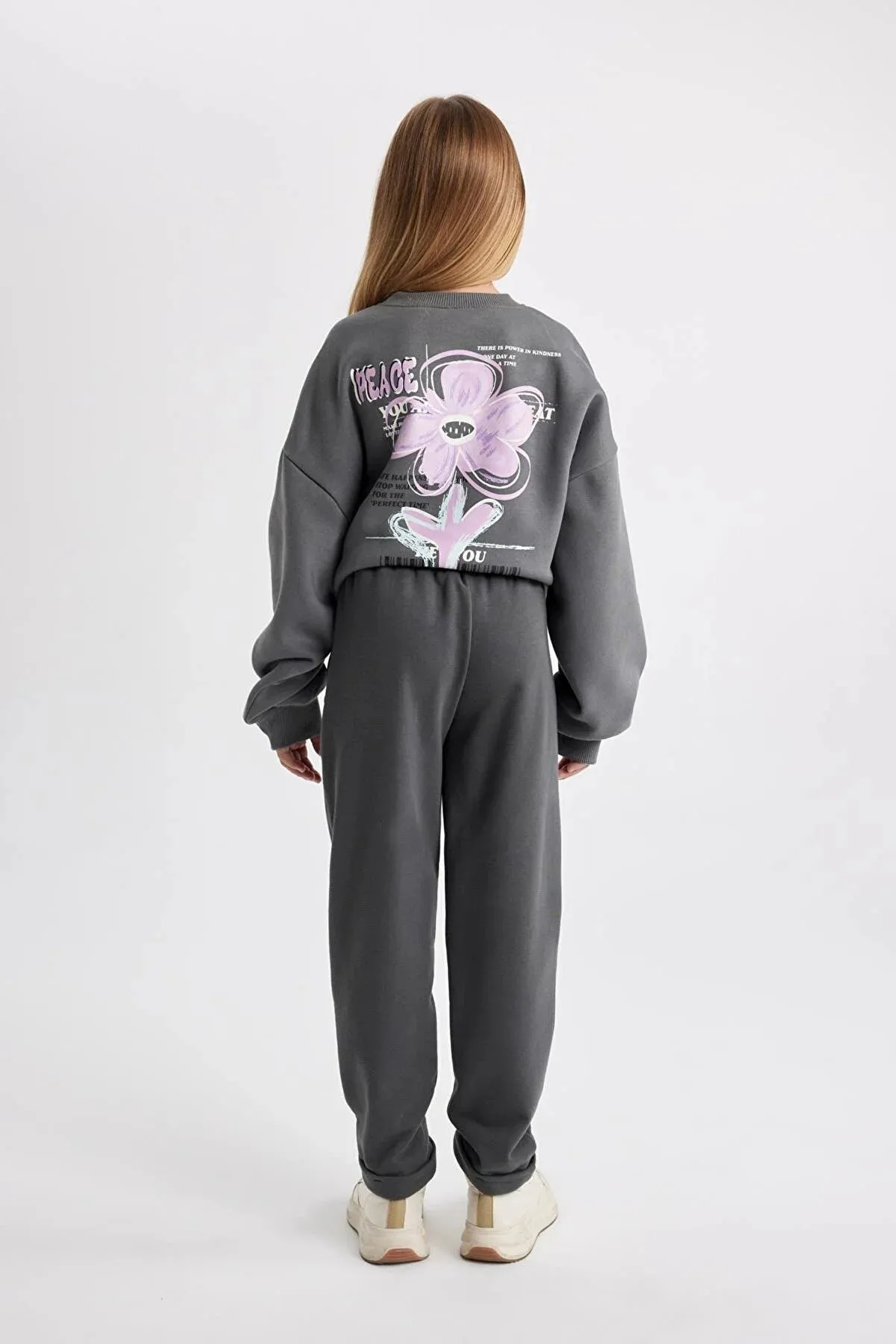 Defacto Girls Grey Carrot Fit Sweatpants