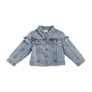 Denim Ruffle Jean Jacket