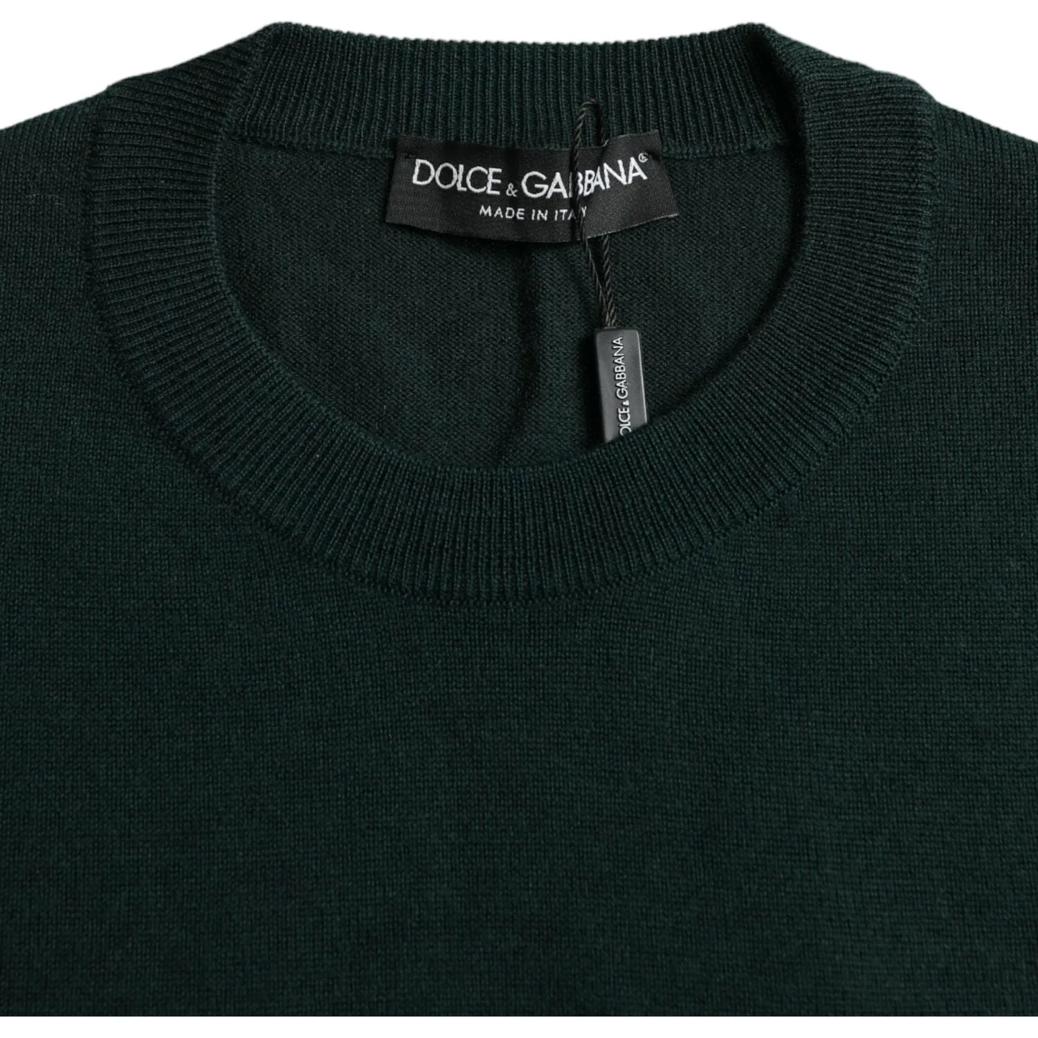 Dolce & Gabbana Dark Green Crown Crew Neck Pullover Sweater