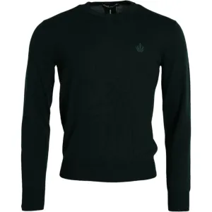 Dolce & Gabbana Dark Green Crown Crew Neck Pullover Sweater