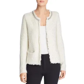 Donna Karan Embellished Crop Cardigan, Size Small