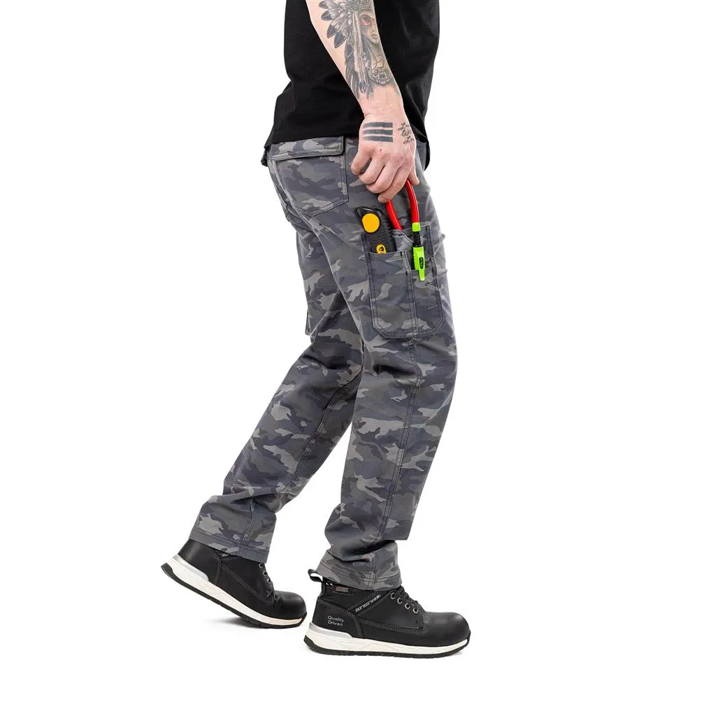 DuraDrive Ash Grey/Camouflage CONCRETE Ripstop Cargo Work Pant