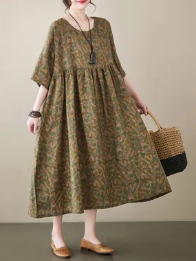 Ever-Pretty Round Neck Smock Dress