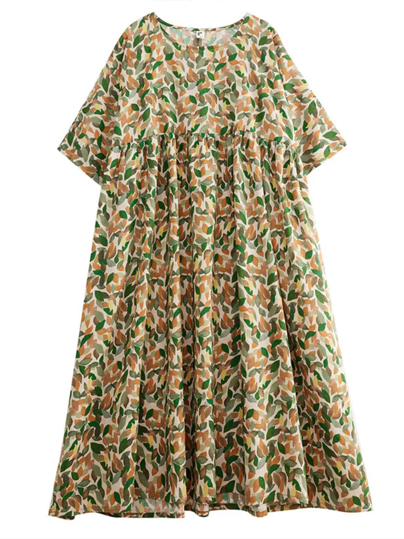 Ever-Pretty Round Neck Smock Dress