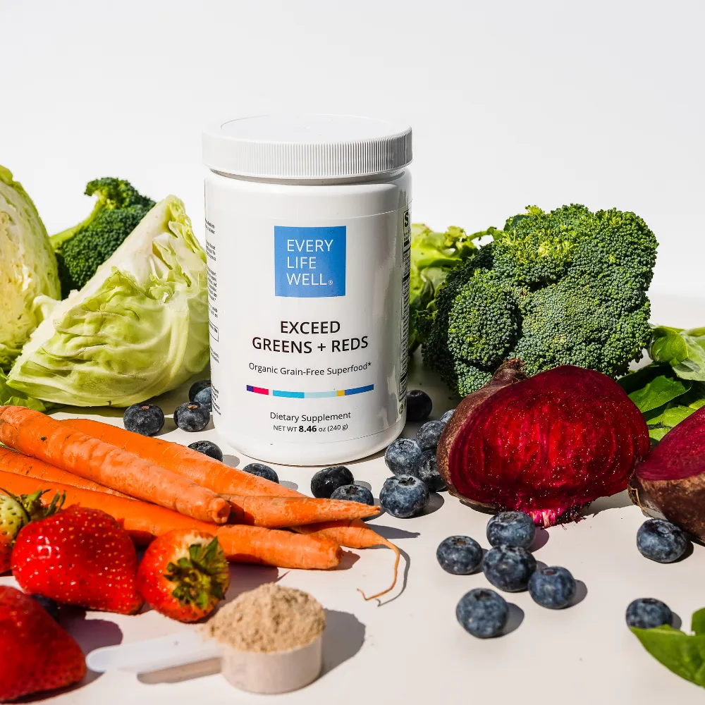 Exceed Greens   Reds Organic Grain-Free Superfood Powder