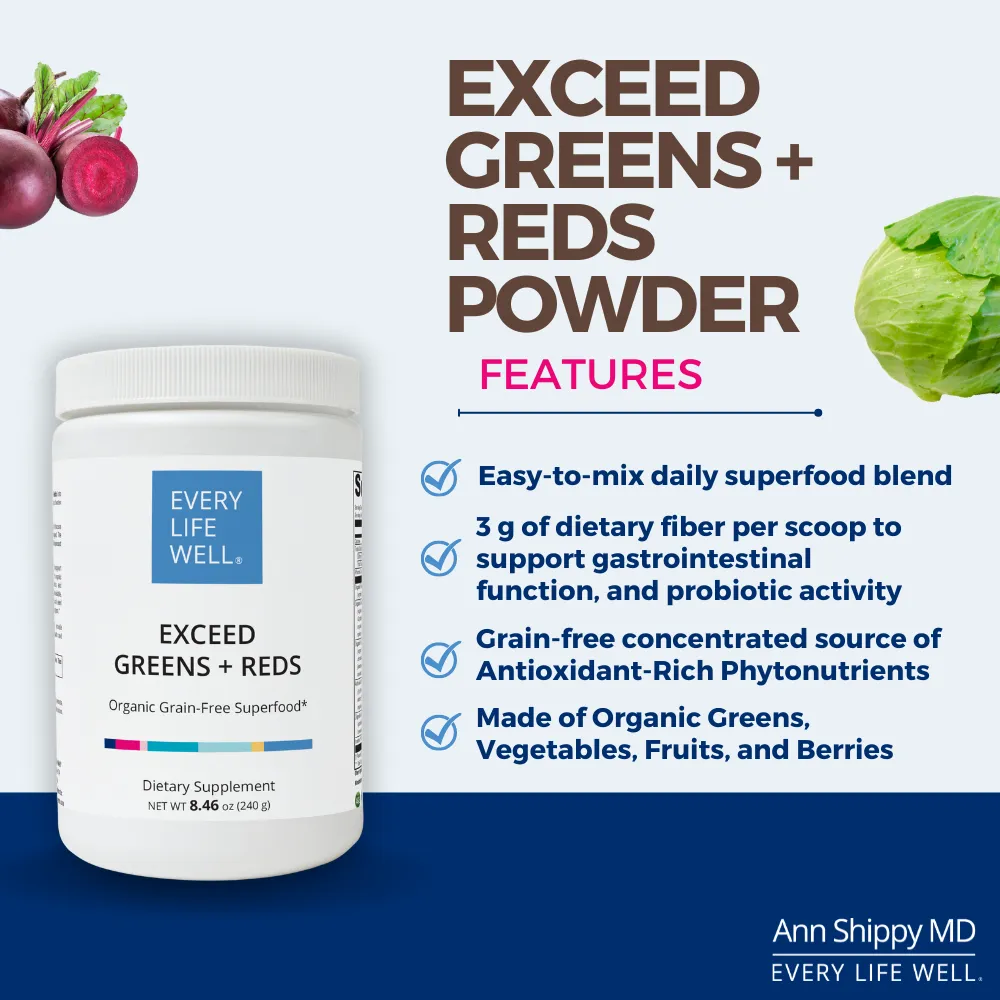 Exceed Greens   Reds Organic Grain-Free Superfood Powder