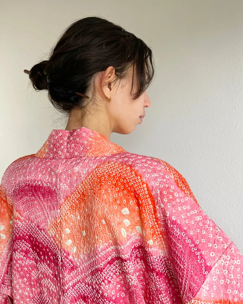 Forest Shibori Haori Kimono Jacket