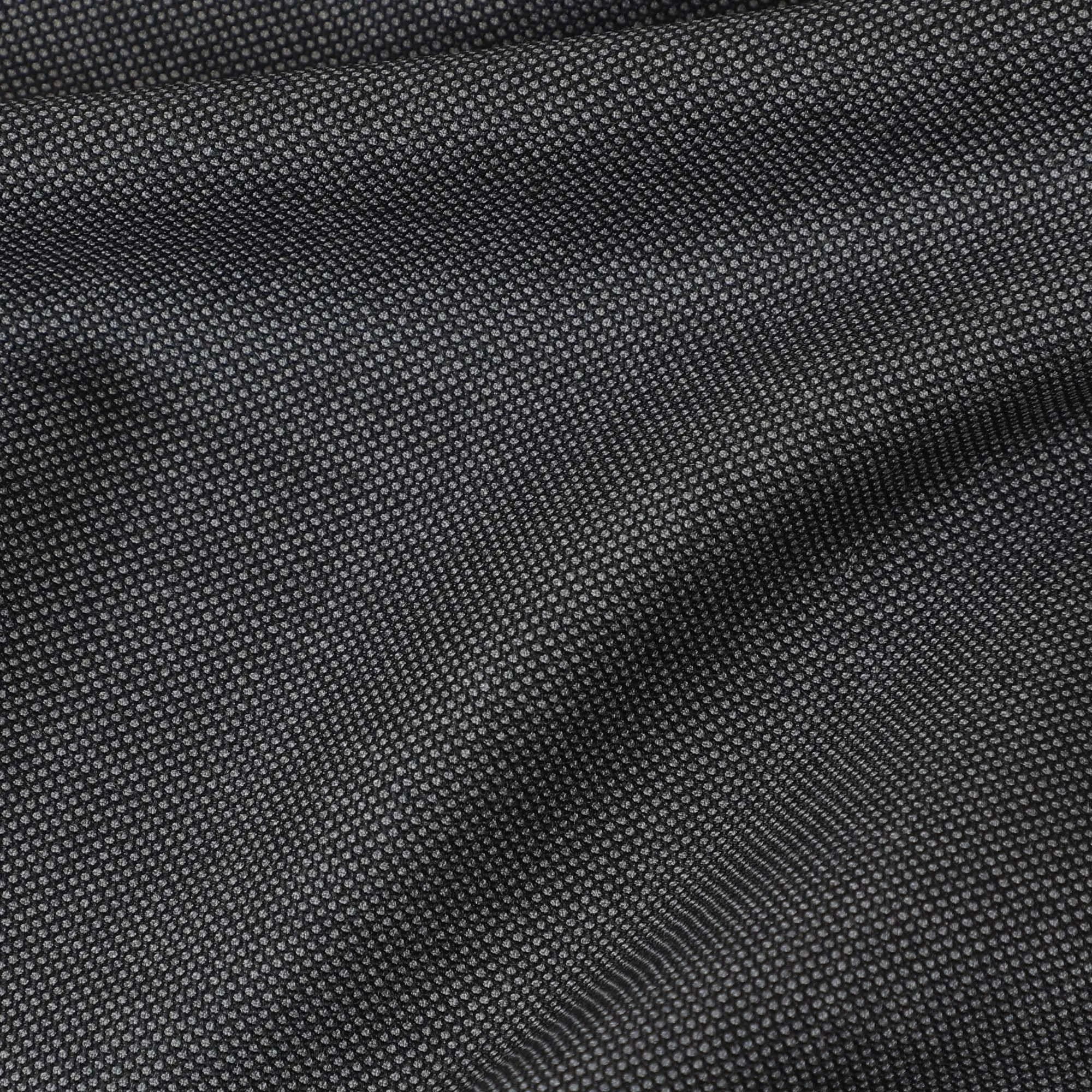 Fossil grey Premium super 130's Australian superfine merino wool suiting fabric with black self design-D11440