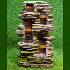 Four Layer Stony Waterfall Fountain