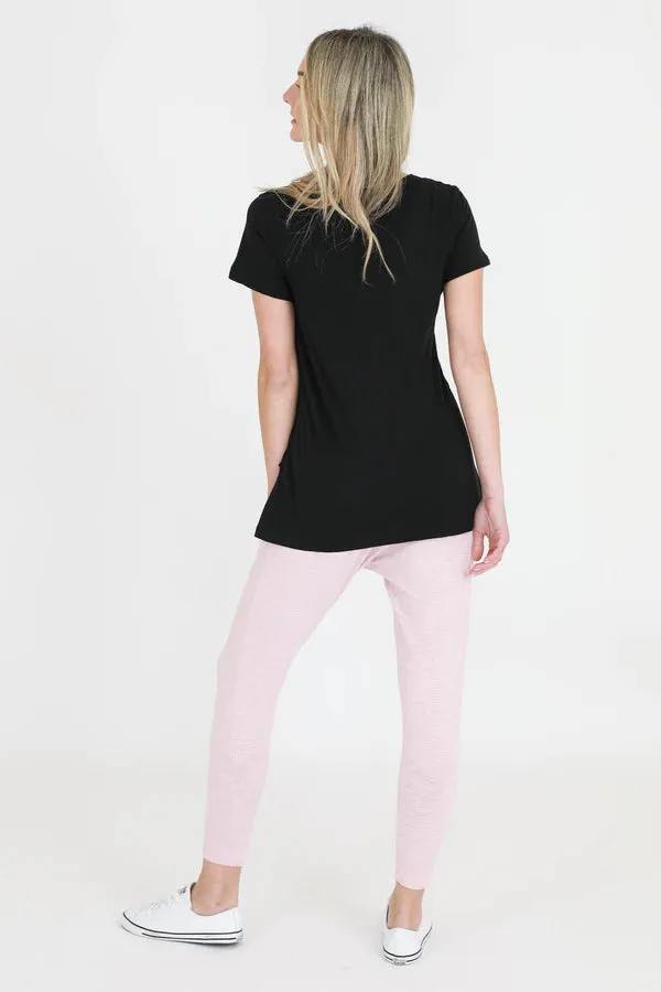 Frankie V Neck Tee - Black