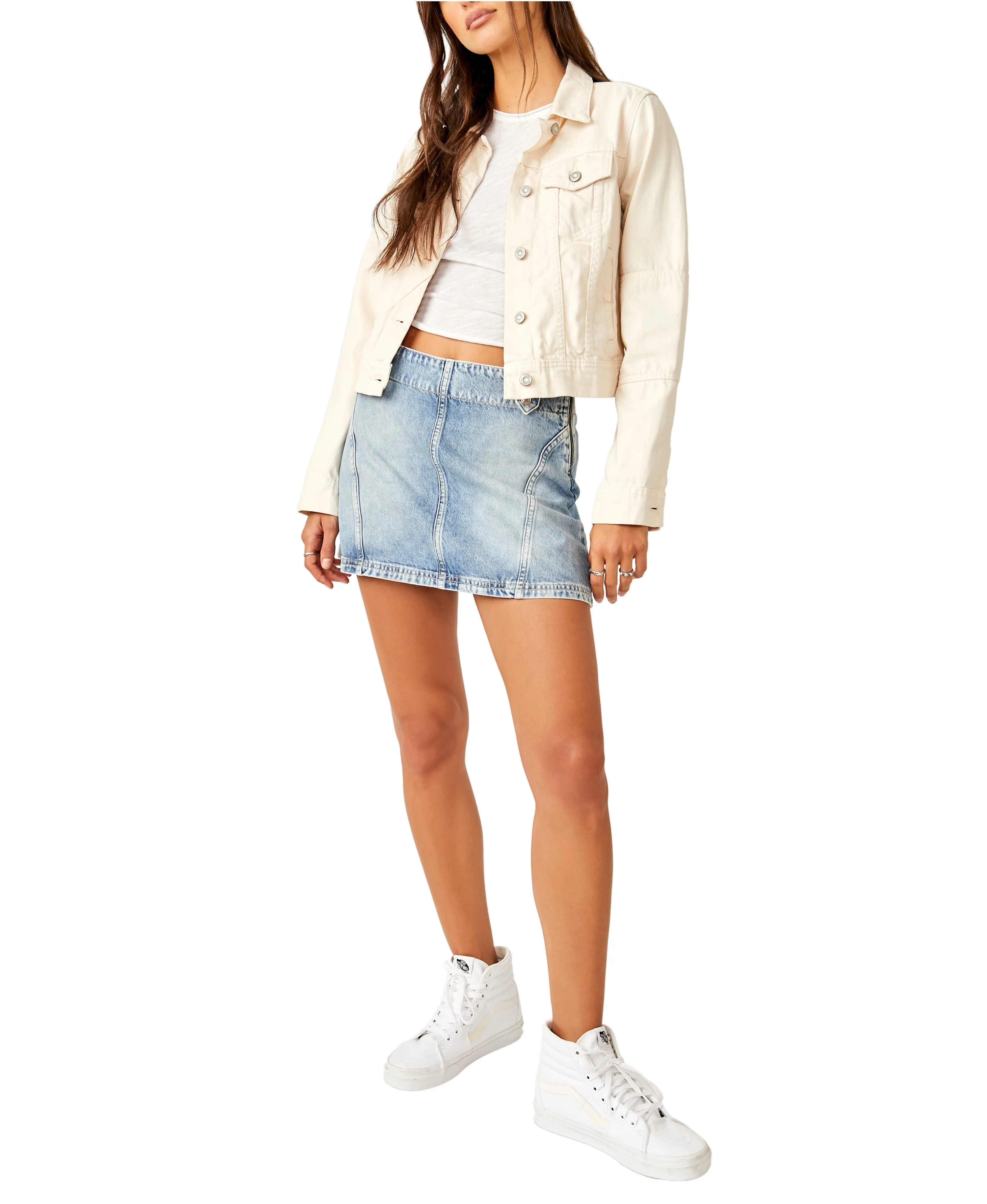 Free People Runaway Denim Skirt