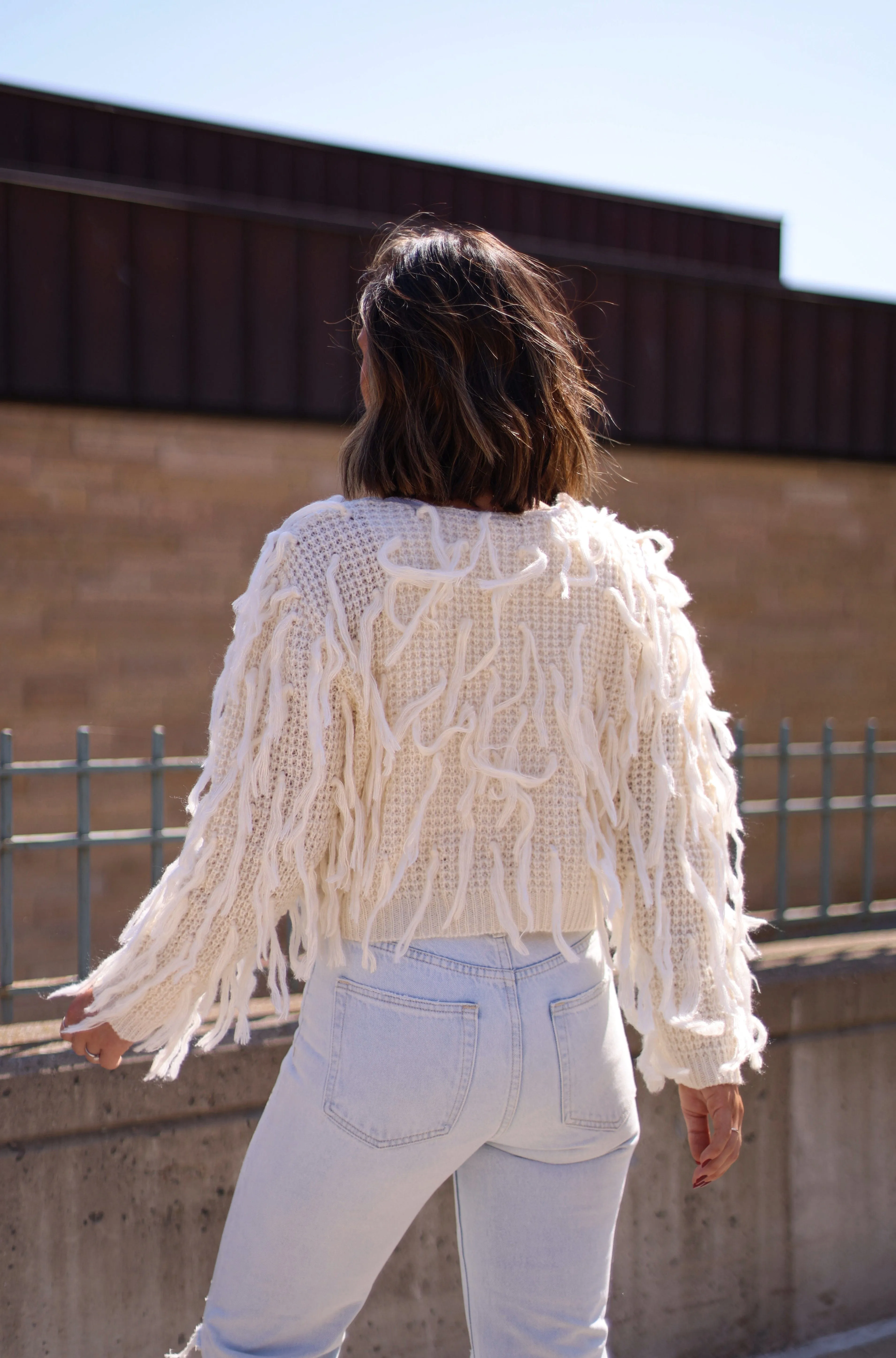 Frosty Fringe Sweater