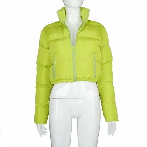 Full Zipper Puffer Short Down Jacket