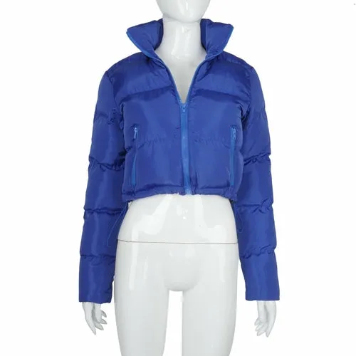 Full Zipper Puffer Short Down Jacket