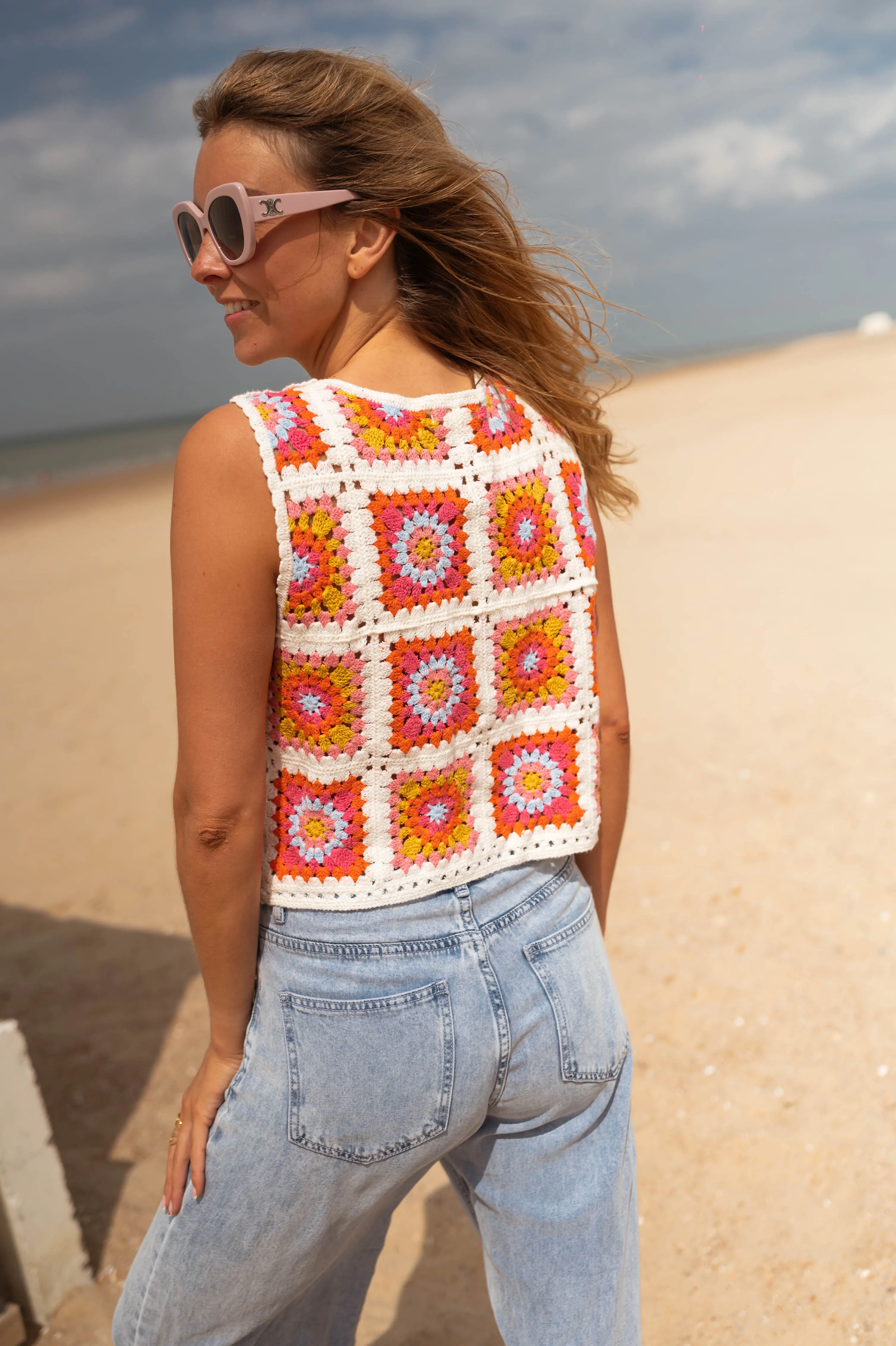 Gilet Aimee - rose et orange