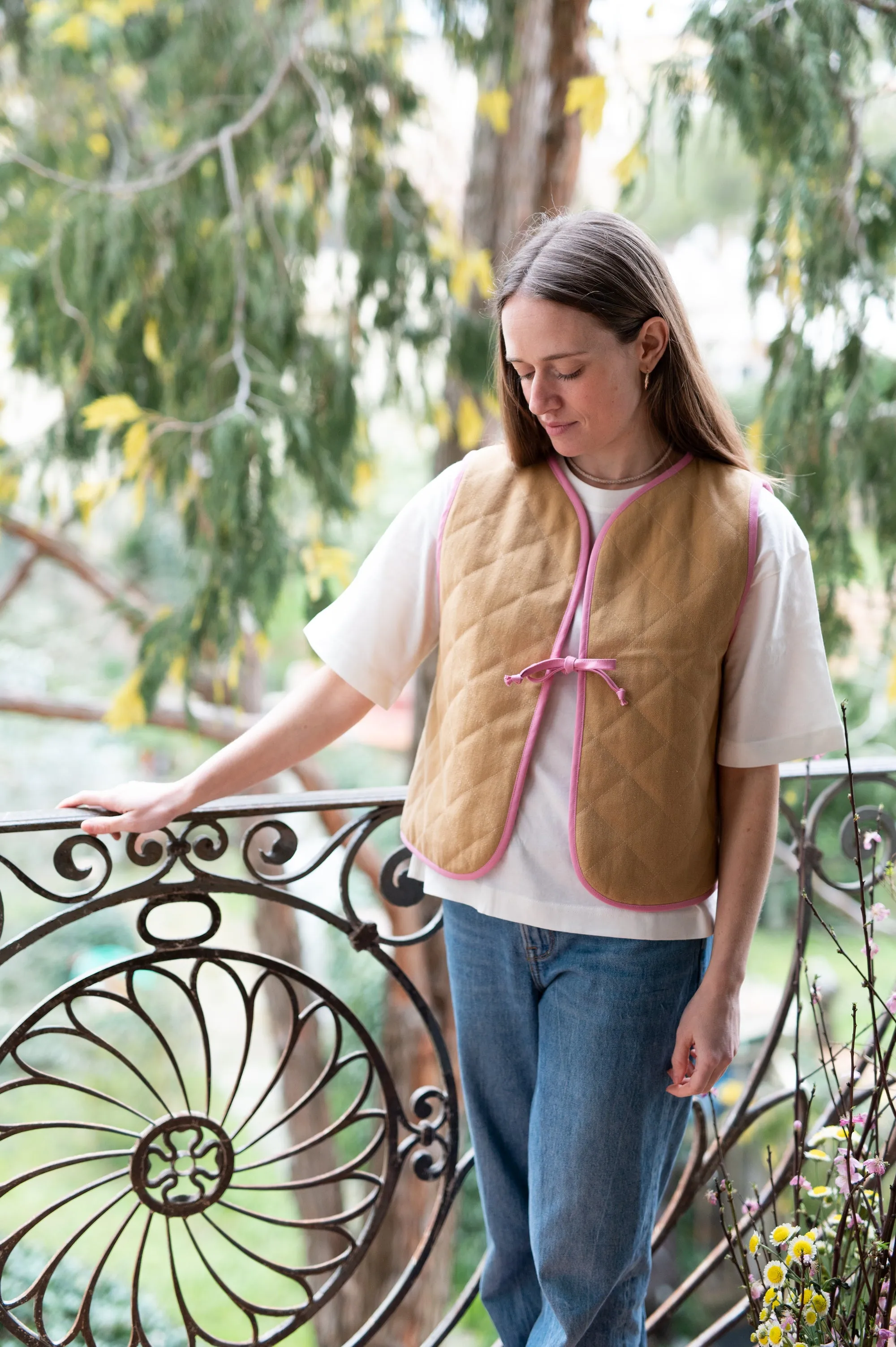 GILET reversibile <br> trapuntato di cotone