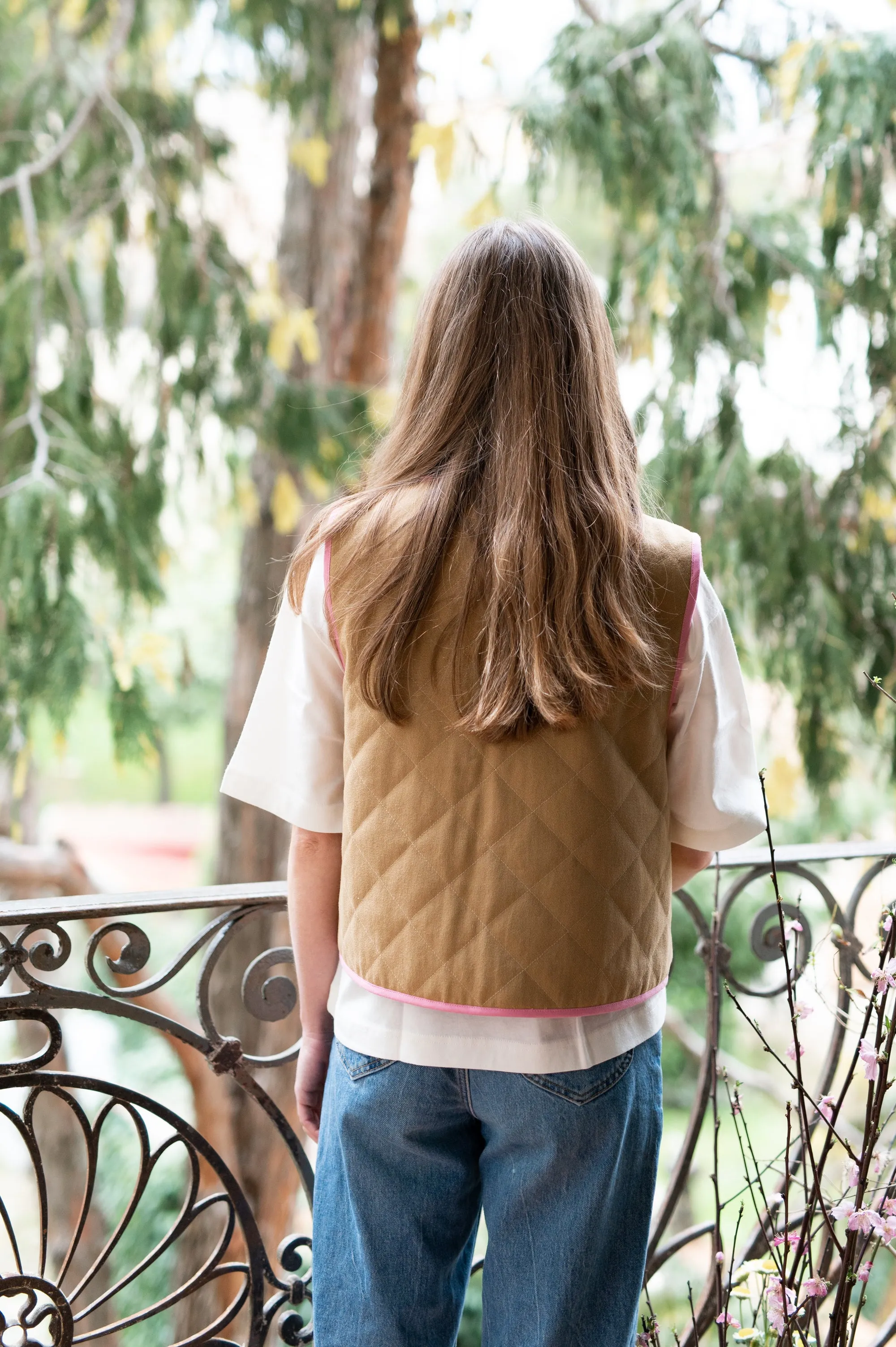 GILET reversibile <br> trapuntato di cotone