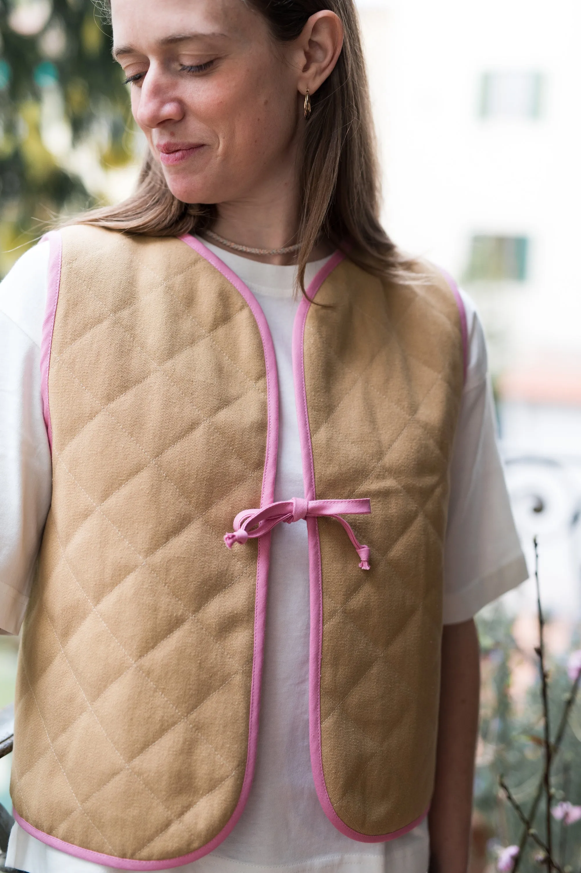 GILET reversibile <br> trapuntato di cotone