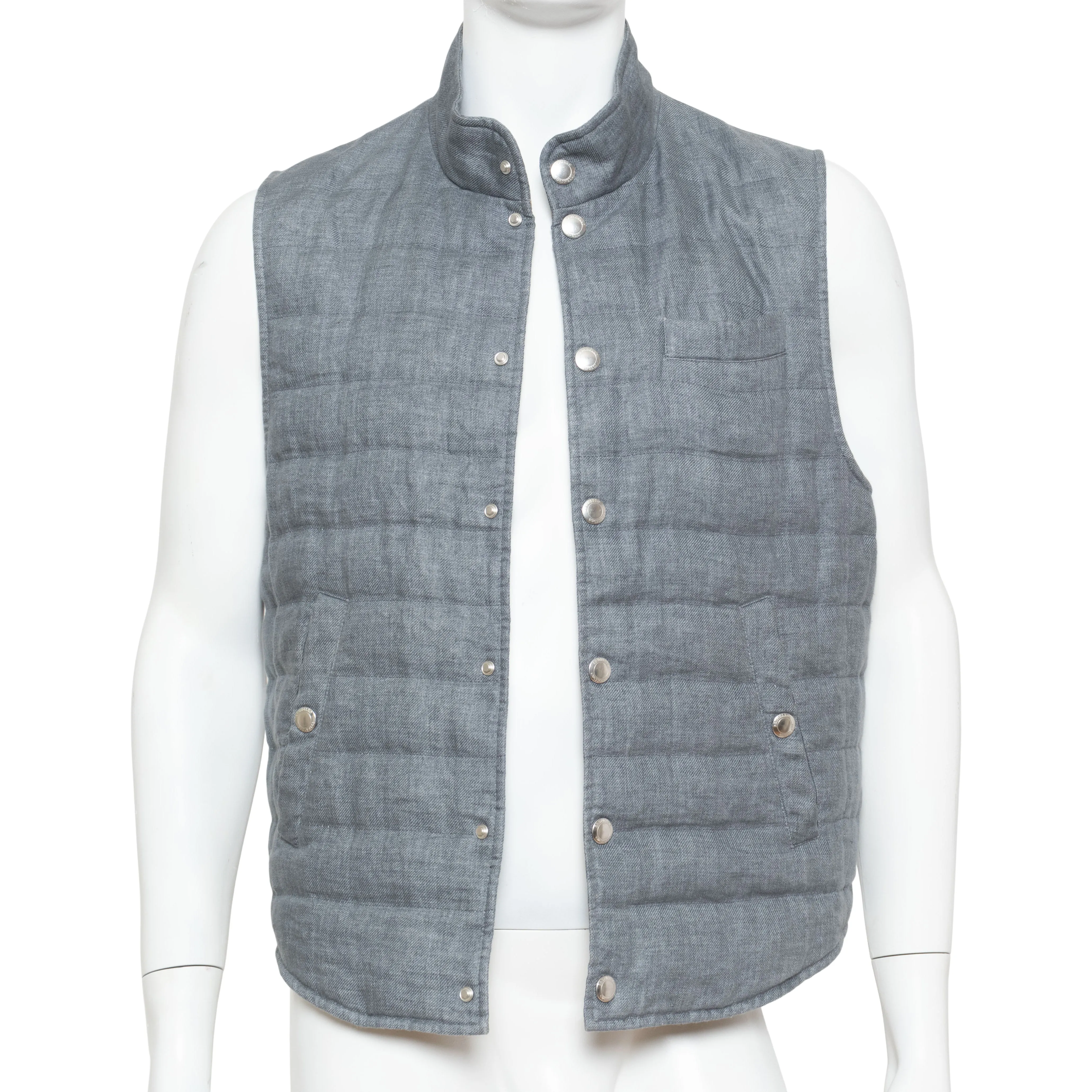 Gray Padded High Neck Vest