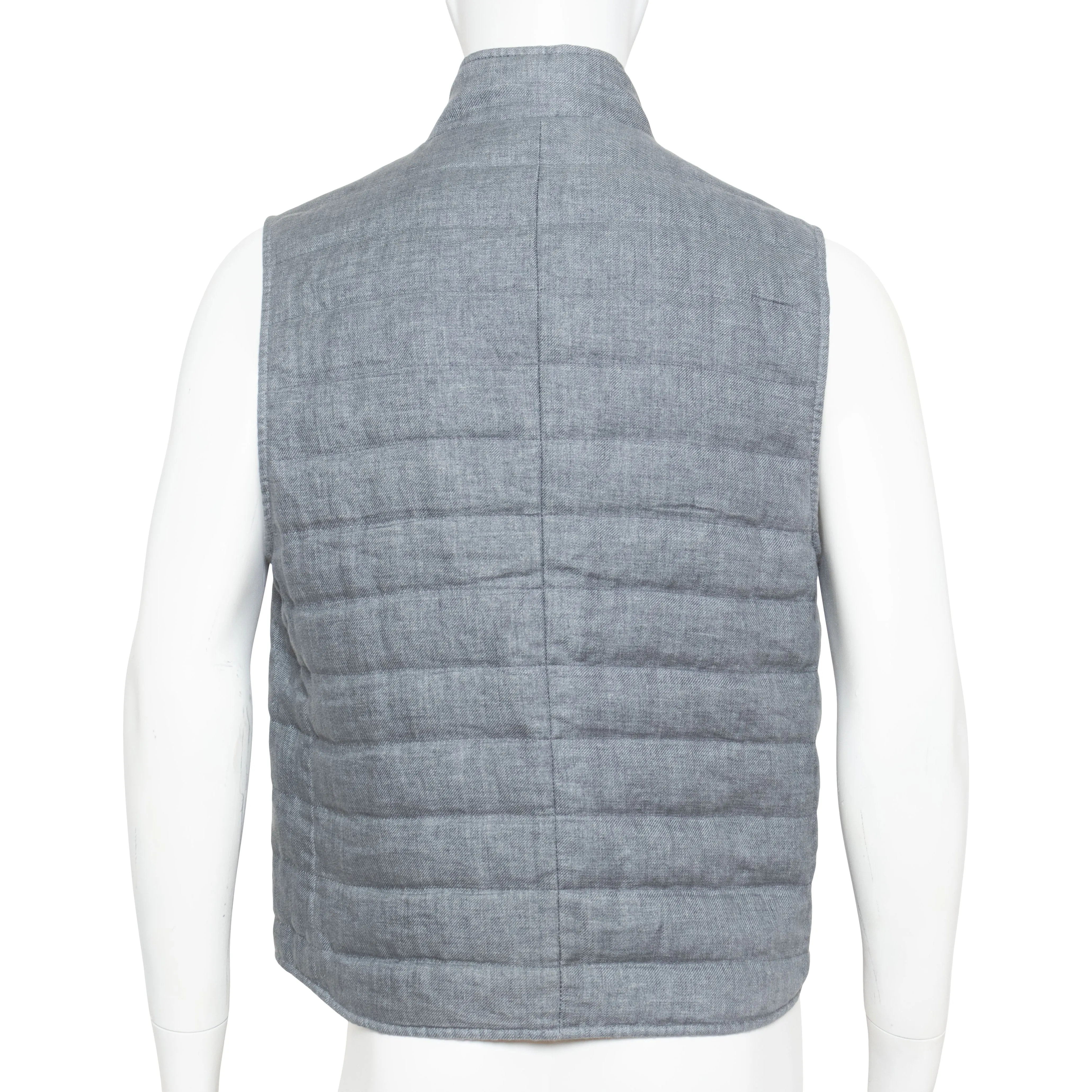 Gray Padded High Neck Vest