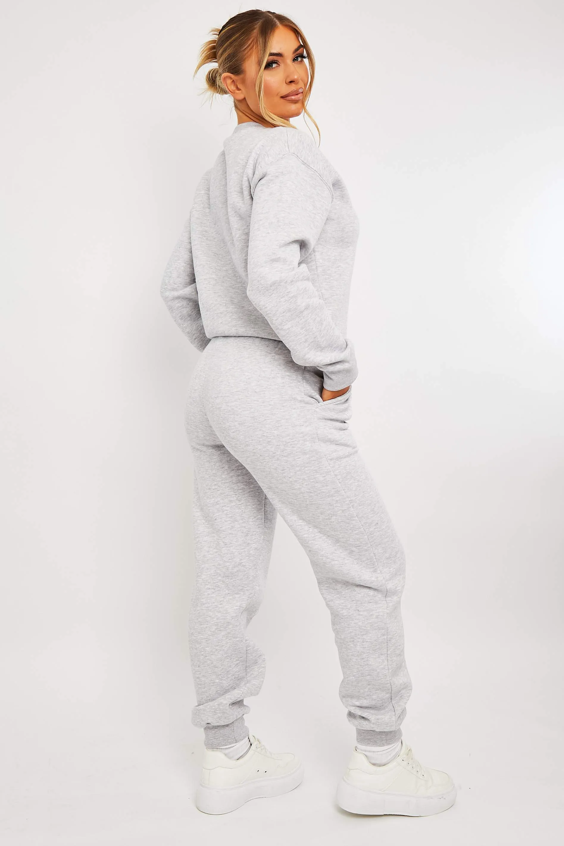 Grey 'Lazy Girls Club' Slogan Joggers - Sahra