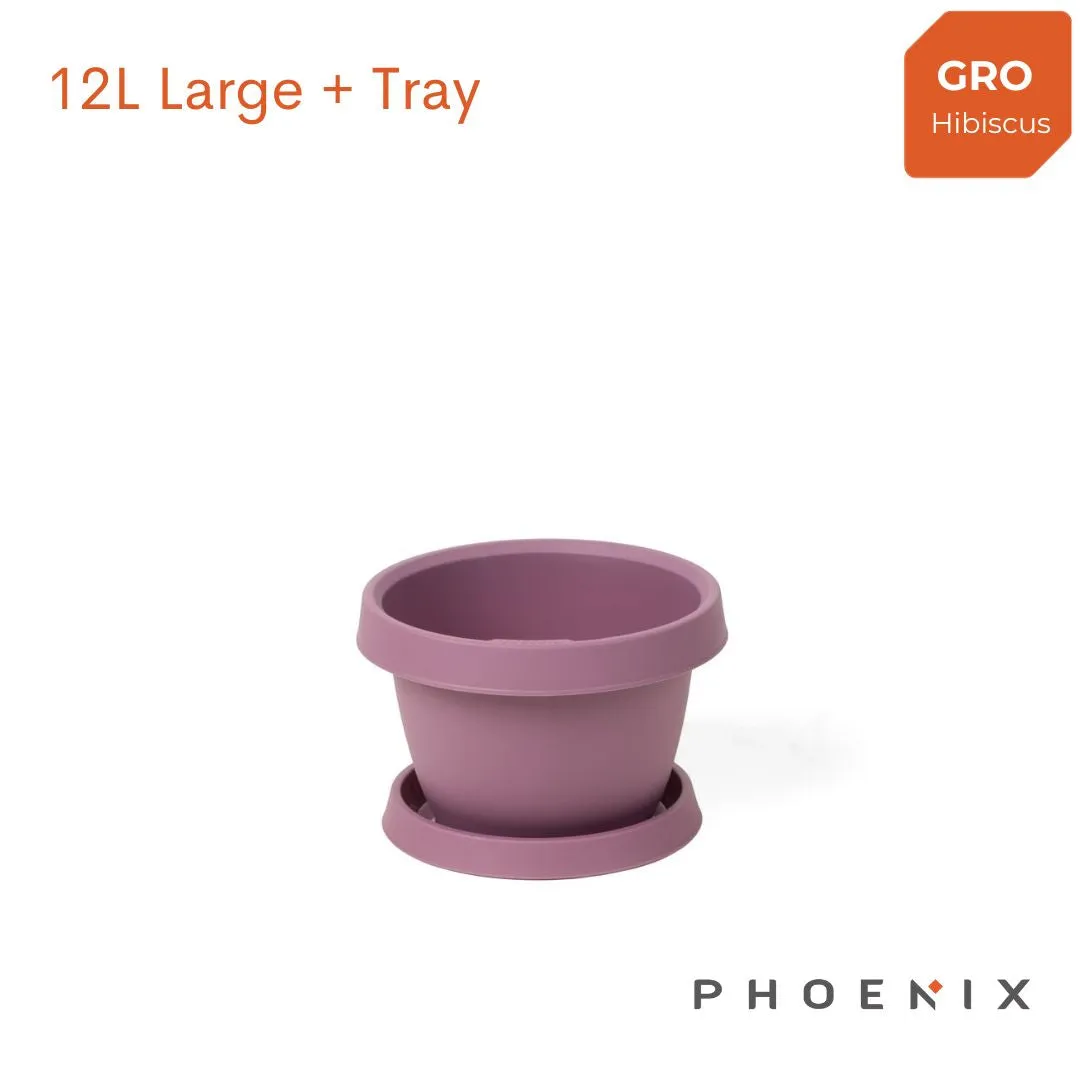 Gro Flowerpot with Tray 12L Large