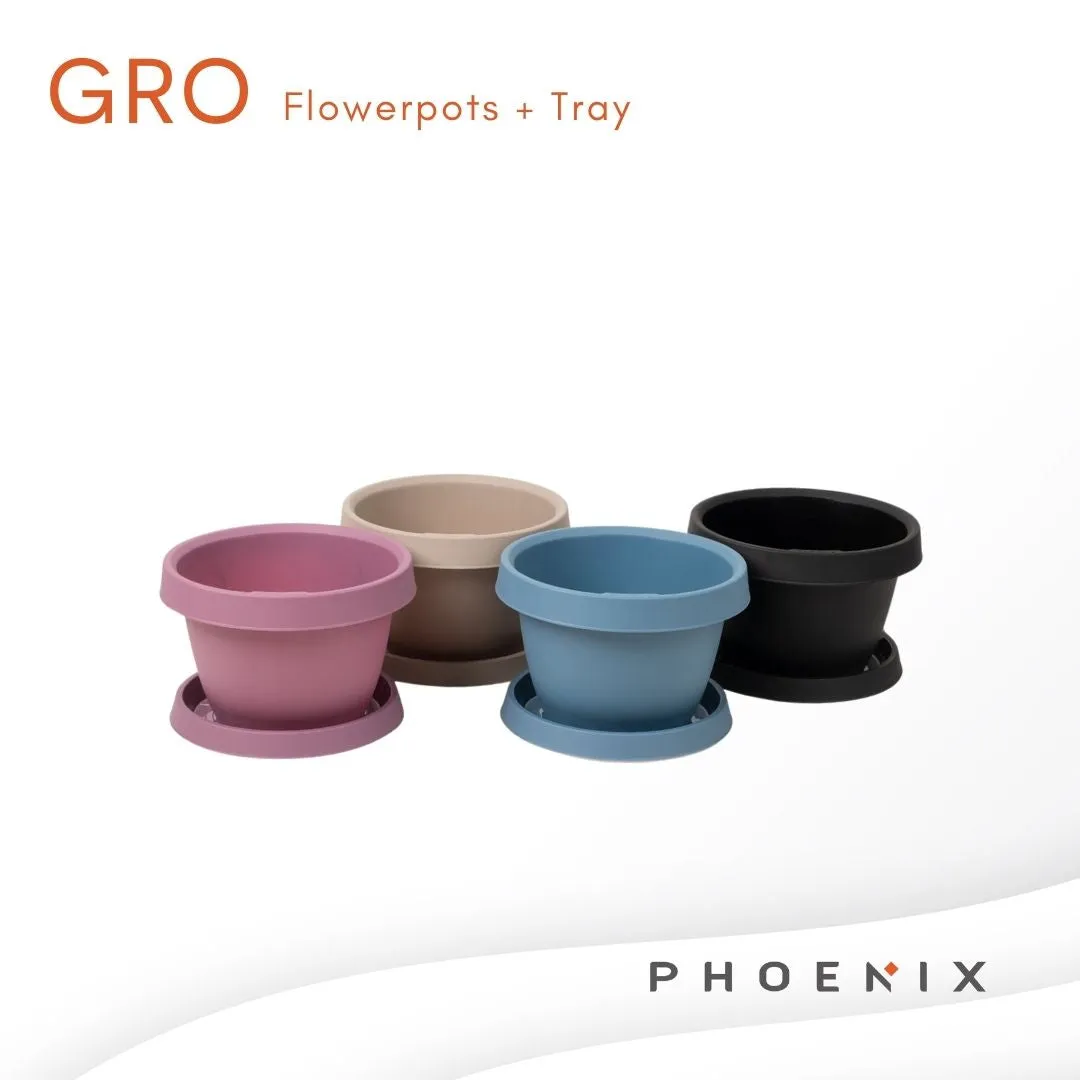 Gro Flowerpot with Tray 8L Medium