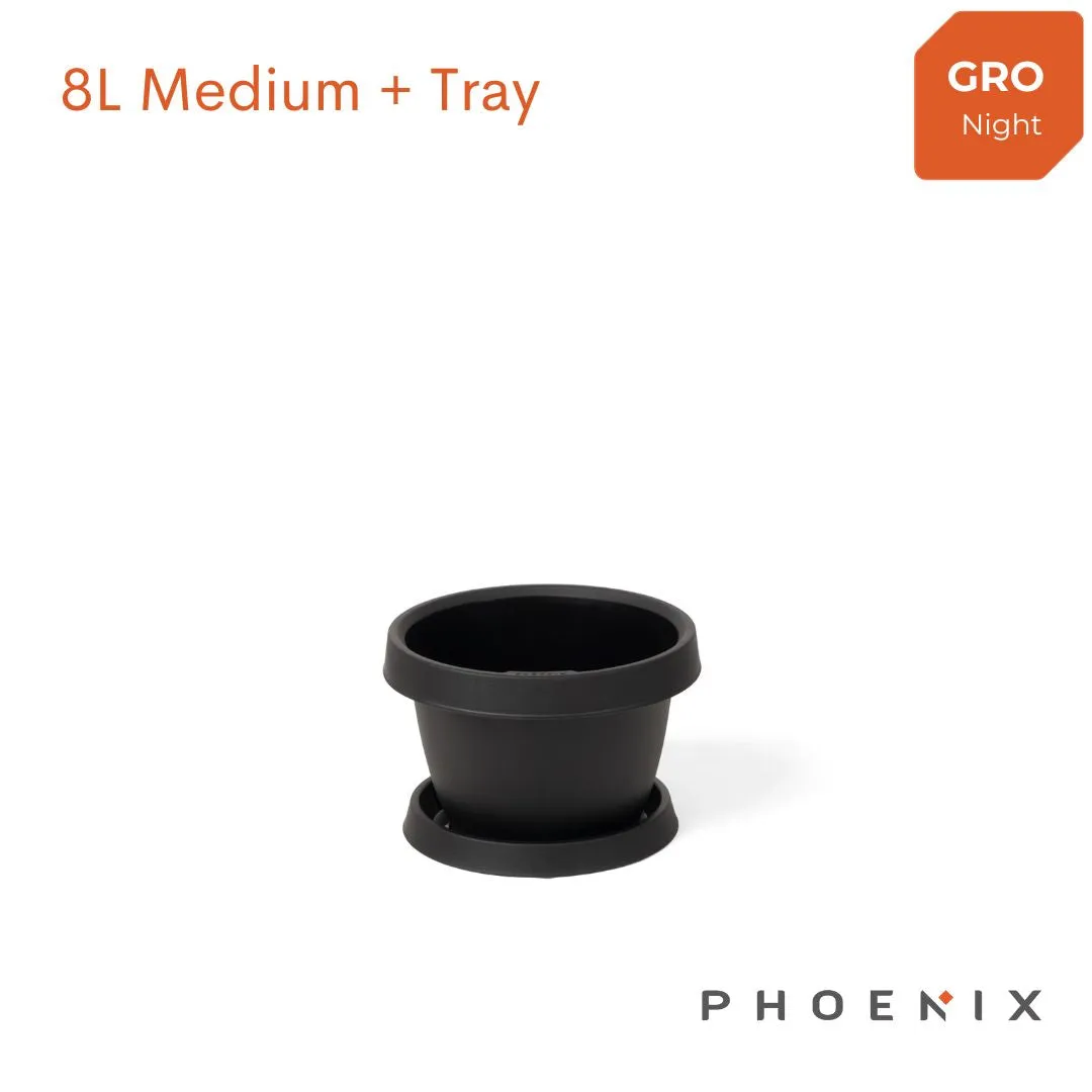 Gro Flowerpot with Tray 8L Medium