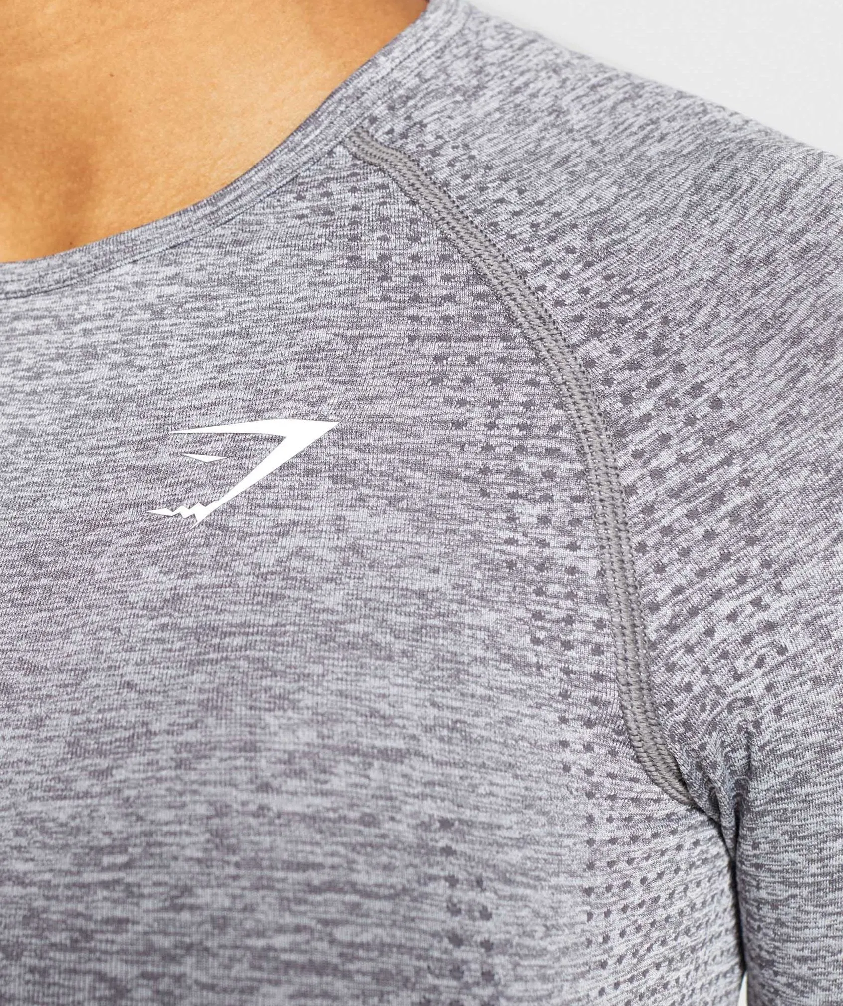 Gymshark Vital Seamless Long Sleeve Crop Top - Smokey Grey Marl