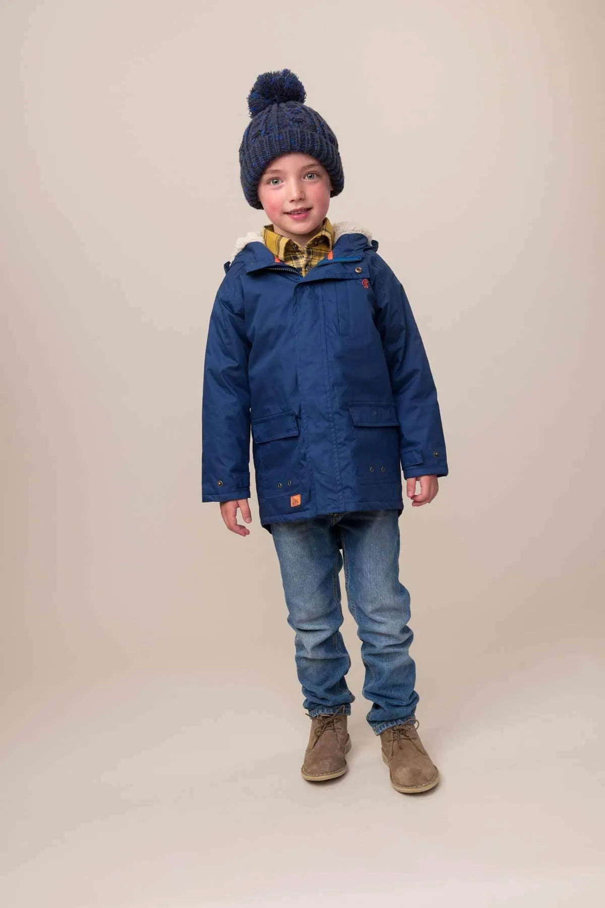 Harris Waterproof Parka Coat: Navy Blue