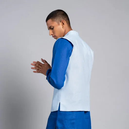 Haven Light Blue Linen Nehru Jacket