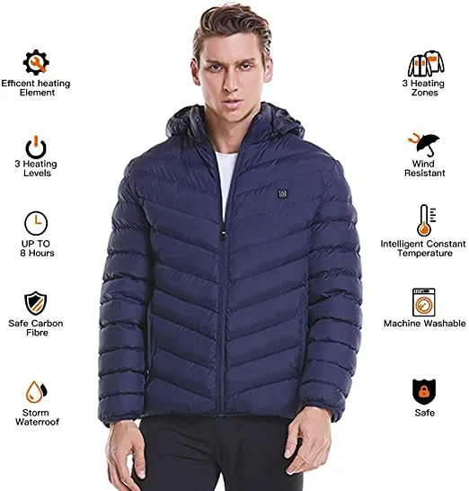 Heated Duck Down Hooded Jacket