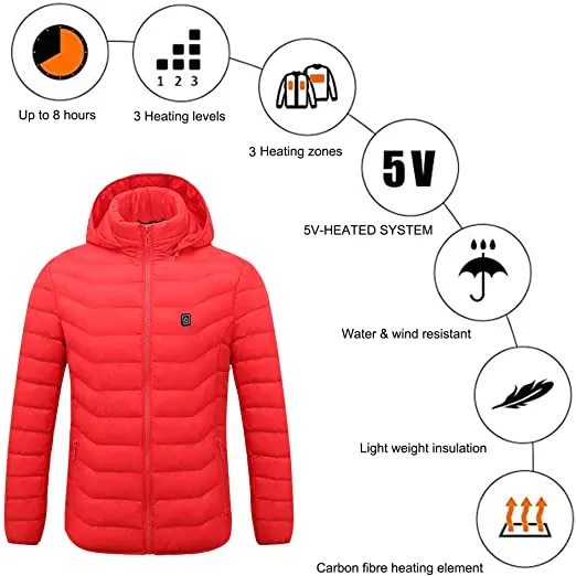 Heated Duck Down Hooded Jacket