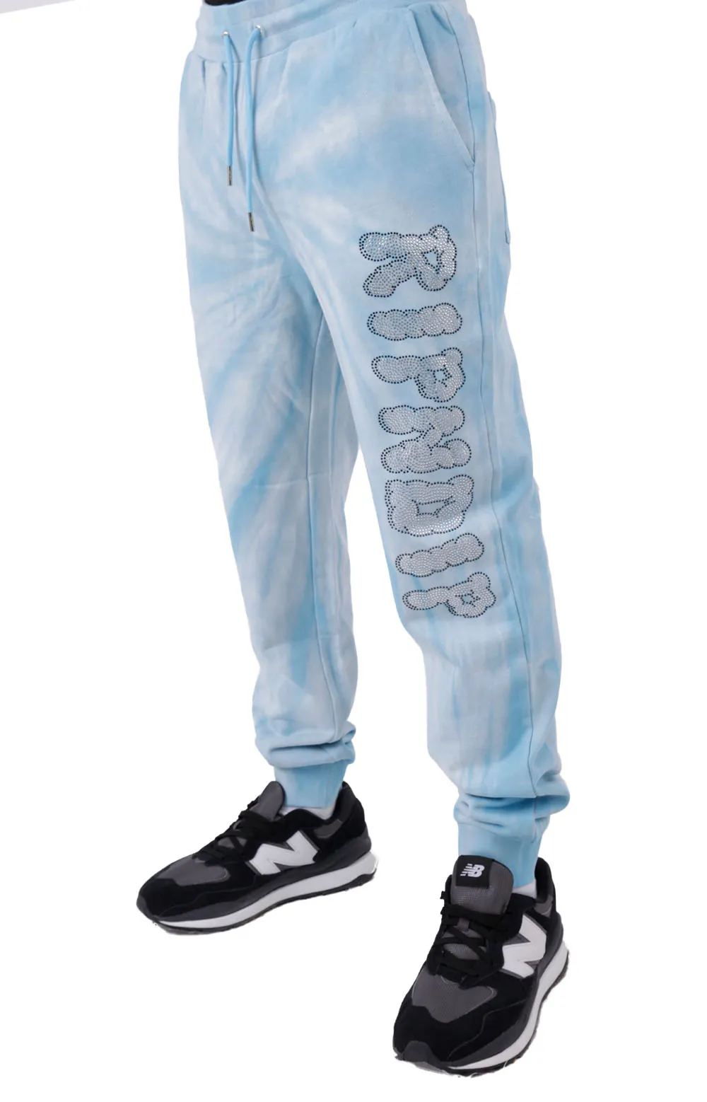 Heavenly Blue Spiral Dye Sweatpants