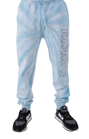 Heavenly Blue Spiral Dye Sweatpants