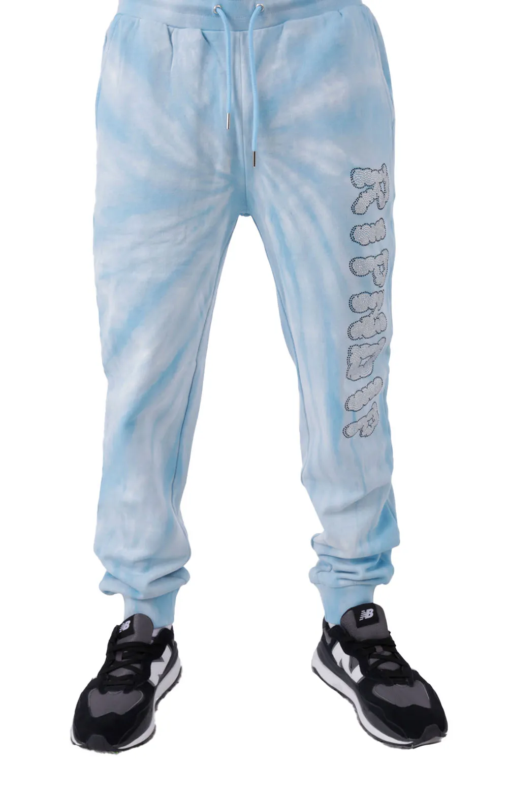 Heavenly Blue Spiral Dye Sweatpants