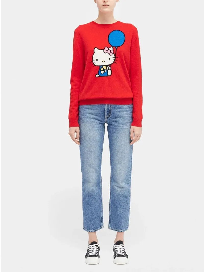 HELLO KITTY Balloon-motif Cashmere and Wool-blend Jumper