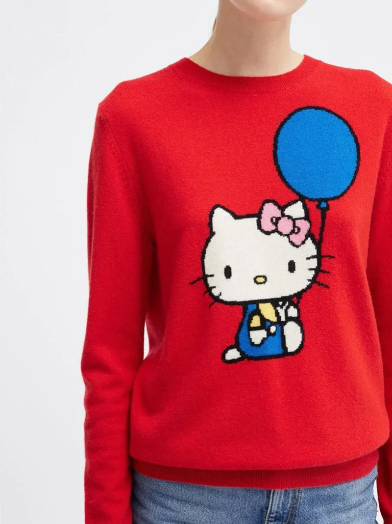 HELLO KITTY Balloon-motif Cashmere and Wool-blend Jumper