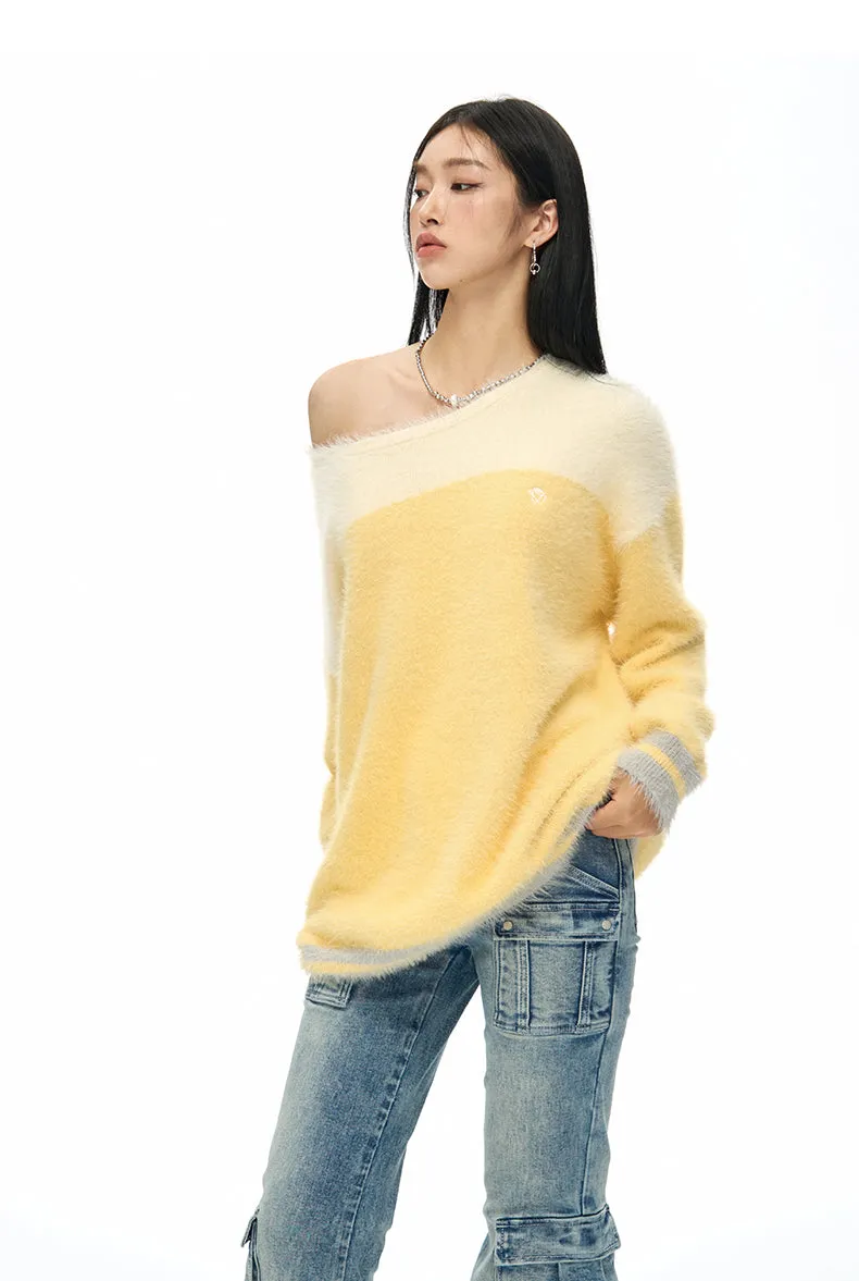 Highlight Off Shoulder Crewneck Sweater