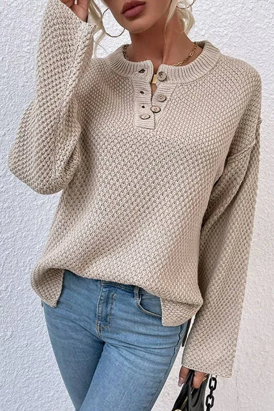 HOLLOW KNIT CASUAL SWEATER