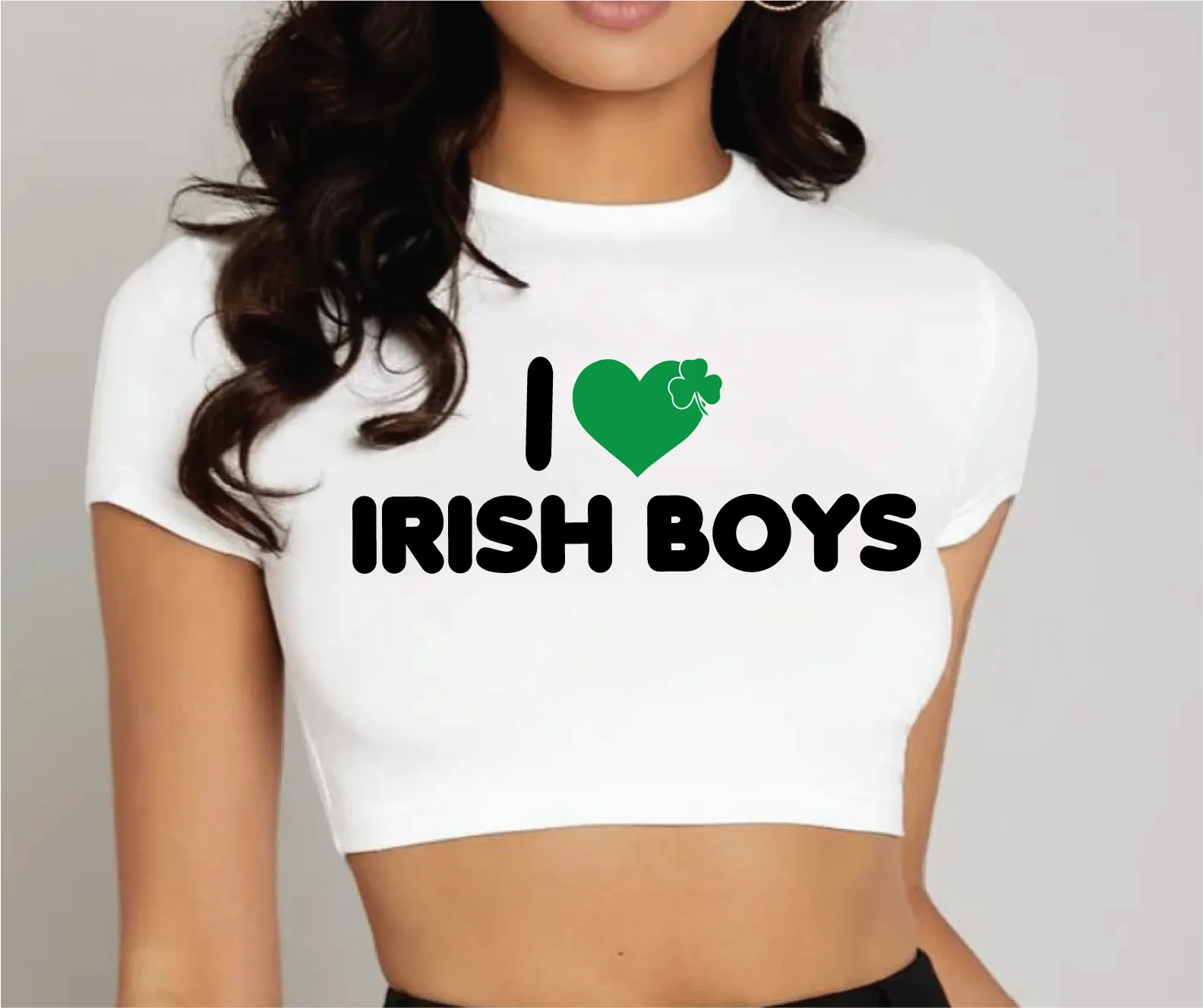 I LOVE IRISH BOYS SUPER CROP TEE